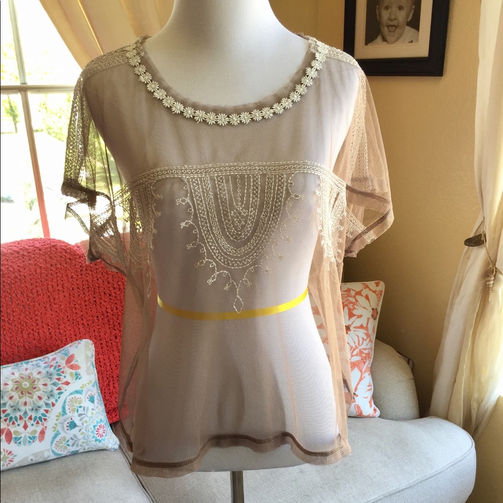 Stunning embroidered see through top..